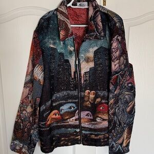 Artistic Urban Print Men's Lightweight Jacket